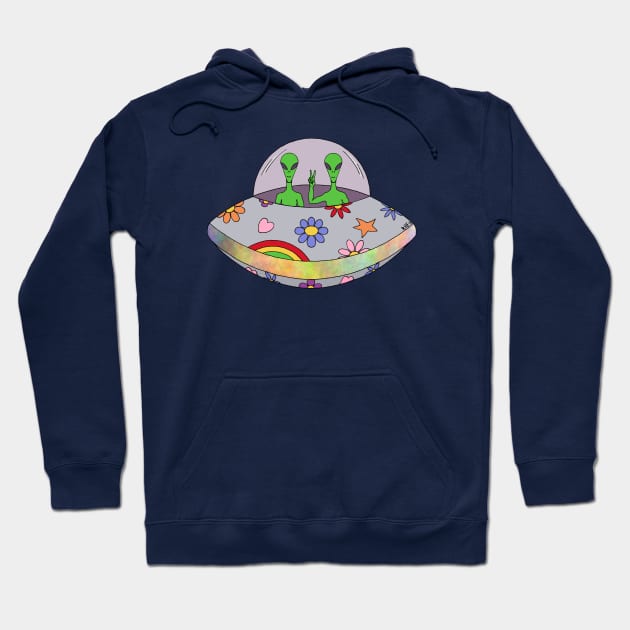 They Come in Peace UFO Hoodie by AzureLionProductions